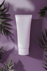 Poster - A tube of toothpaste sits atop a purple surface
