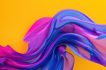 Poster - A close-up of an abstract painting on a yellow background