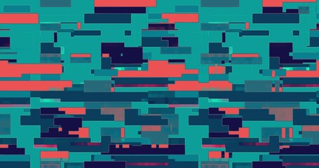 Poster - Retro abstract brick animation, loop background. Colorful pattern loop. Vector Pixel art 8 bit	