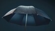 © Fotograf - A close-up view of a black umbrella with water droplets glistening on its surface