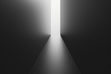 Aufkleber - A black and white photograph of a beacon of hope in a dark passage