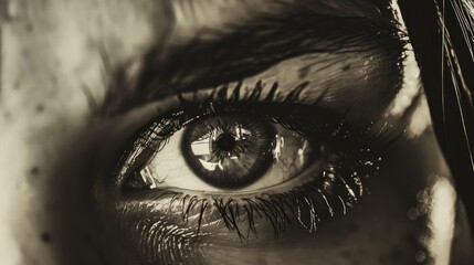 Poster - A detailed view of an eye featuring long, luscious lashes