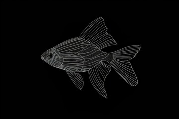 Wall Mural - A simple illustration of a fish against a dark background