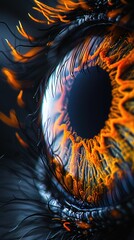 Poster - A close-up view of an eye with intricate details. AI.