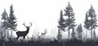© Maxim Borbut - A seamless illustration of a pine forest with animals. You can remove the birds or deer - they are isolated from each other