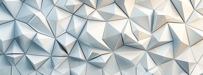 Poster - Shifted white triangle background with copy space wallpaper banner pattern