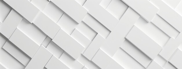 Poster - An inlay template with random white square diagonal cube boxes for your wallpaper banner with copy space