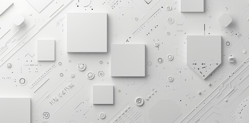 Poster - Background wallpaper banner with copy space consisting of random faded out white cube boxes