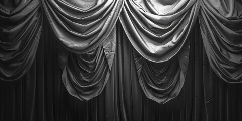 Poster - A close-up shot of a curtain with intricate design, suitable for interior or fashion use