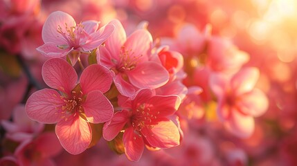 Poster - Pink Flowers in Bloom