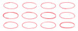 © AnyaLi - Red circle highlight, pen ovals doodle. Marker ellipses frames in sketch style. Hand drawn vector illustration isolated on white background