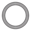 © Andrii - Round railroad frame. Rail road element top view. Railway ring. Train track circle isolated on white background. Fence or stairs texture. Vector graphic illustration