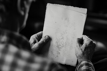 Poster - A person holds a piece of paper in his hands, possibly containing important information or a note