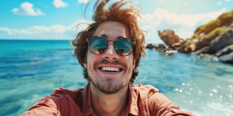 A person posing for a photo on a sailboat at sea