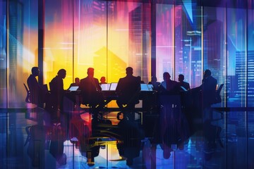 Poster - Group of people working together on computers