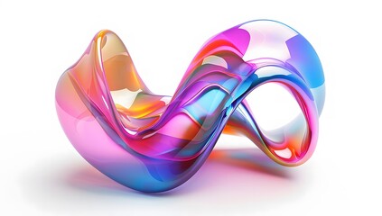 Canvas Print - colorful 3D liquid waves with shiny, smooth shapes and fun patterns