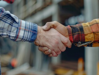 A close-up of two individuals exchanging handshakes