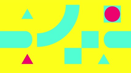 Wall Mural - abstract loop geometric motion design. geometric shape animation in bright colors. 4k resolution ani
