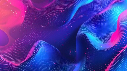 Abstract digital background with pink and blue light.