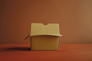 Poster - A simple cardboard box sits on a table, ready for use or storage
