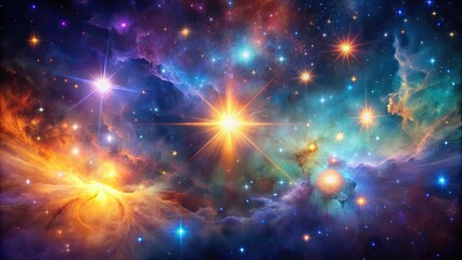 Wall Mural - mesmerizing interstellar scene with colorful nebula and sparkling stars, interstellar, scene, colorf
