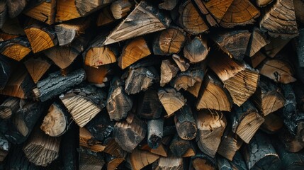 Wall Mural - Unclear image of wood stockpile