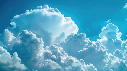 Wall Mural - Vivid clouds in a blue sky with ample copy space