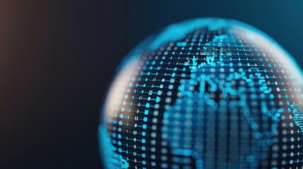 Poster - Global Soundwaves, Abstract representation of a globe emitting vibrant sound waves, illustrating the expansive influence of online audio content, ample space for text integration.