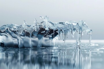 Canvas Print - Close-up of ice on a frozen lake