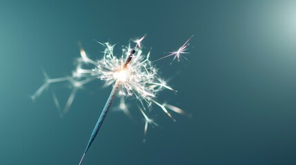 Poster - sparkler is lit and the blue sky is in the background