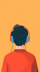 Poster - Sound Effects Series, engaging online production, vibrant flat design illustration, front view of individual, ample text space, immersive depth of field, visually captivating elements.