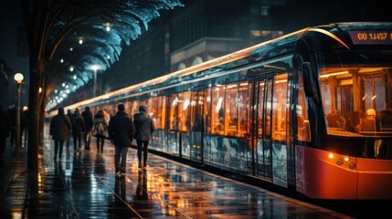 Fototapete - Explore the role of IT in enhancing public transportation systems through real-time data and predictive analytics