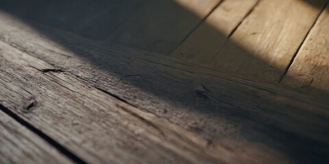 Poster - A wooden floor with a shadow on it