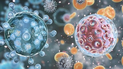 Poster - Comparison of Healthy Cells and Infected Cells Under Microscopic Examination