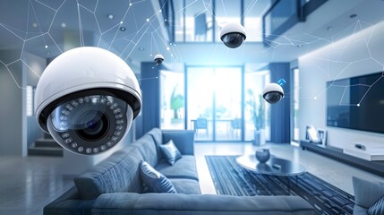 Leinwandbilder - Cutting Edge Home Security Systems with Connected and Sensors