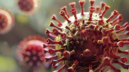 Poster - Detailed Microscopic of Virus Structure such as Coronavirus Outbreak