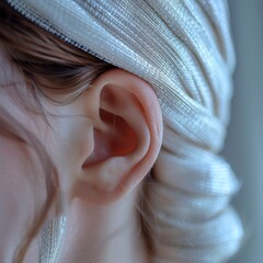  a closeup of person's ear 