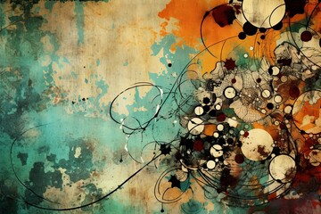 Wall Mural - Grunge background - faded textures, distressed elements, and worn-out appearance pain