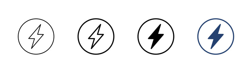 Sticker - Power icon set. Power Switch Icon. Electric power