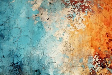 Wall Mural - Grunge background - faded textures, distressed elements, and worn-out appearance pain