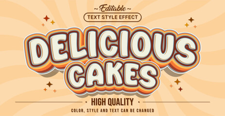 Canvas Print - Editable text style effect - Delicious Cakes text style theme.