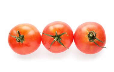 Wall Mural - Fresh red tomatoes on white background