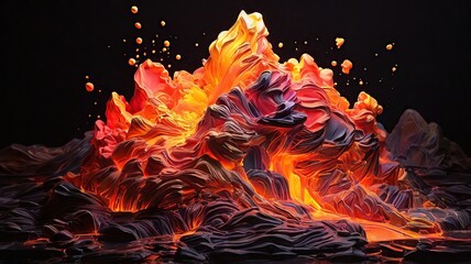 Canvas Print - fire in the fireplace