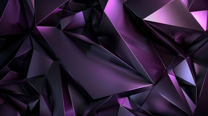 Poster - A captivating abstract background featuring a geometric pattern of interlocking purple triangles, symbolizing complexity, innovation, technology, dynamism, and unity.