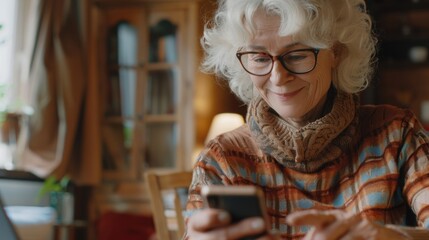 A person sitting at a table looking at their cell phone