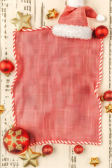 Christmas poster with space for text. New year banner festive border frame