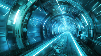 Poster - modern sci fi 3d background, wallpaper 