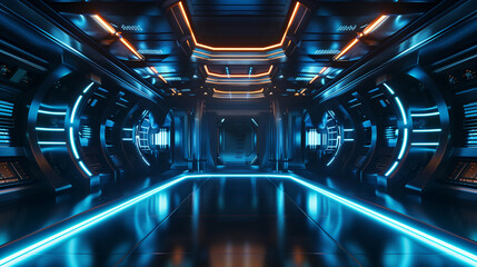 Poster - modern sci fi 3d background, wallpaper 