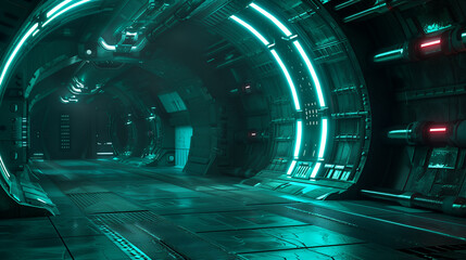 Poster - modern sci fi 3d background, wallpaper 