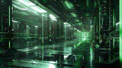 Poster - modern sci fi 3d background, wallpaper 